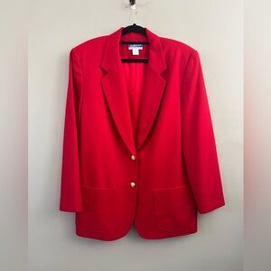 Vintage Pendleton Wool Blazer Red - Woman's Size 12 100% Virgin Wool Gold Button